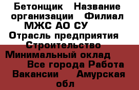 Бетонщик › Название организации ­ Филиал МЖС АО СУ-155 › Отрасль предприятия ­ Строительство › Минимальный оклад ­ 40 000 - Все города Работа » Вакансии   . Амурская обл.